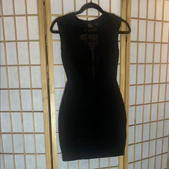 Windsor Dresses | Windsor Black Bodycon Mini Dress Plunge Neckline | Color: Black | Size: S | Sarabobeara27's Closet